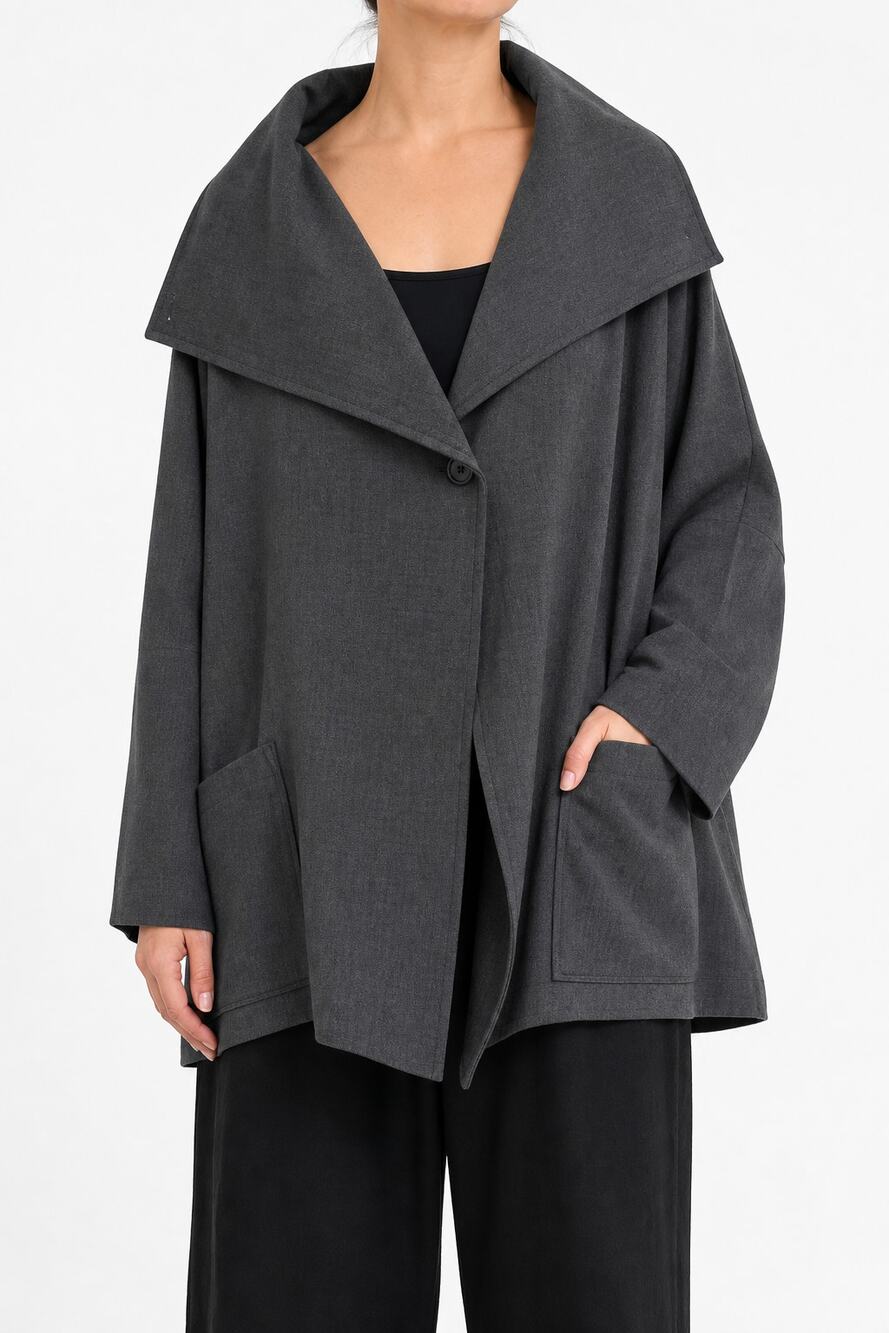 Ivan Grundahl Herdis Wool Blend Oversized Jacket Blazer Gray S NWT $360 Modern